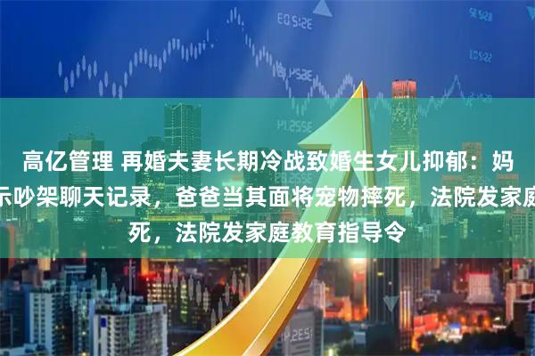 高亿管理 再婚夫妻长期冷战致婚生女儿抑郁：妈妈对孩子展示吵架聊天记录，爸爸当其面将宠物摔死，法院发家庭教育指导令