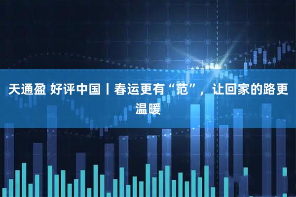 天通盈 好评中国丨春运更有“范”，让回家的路更温暖